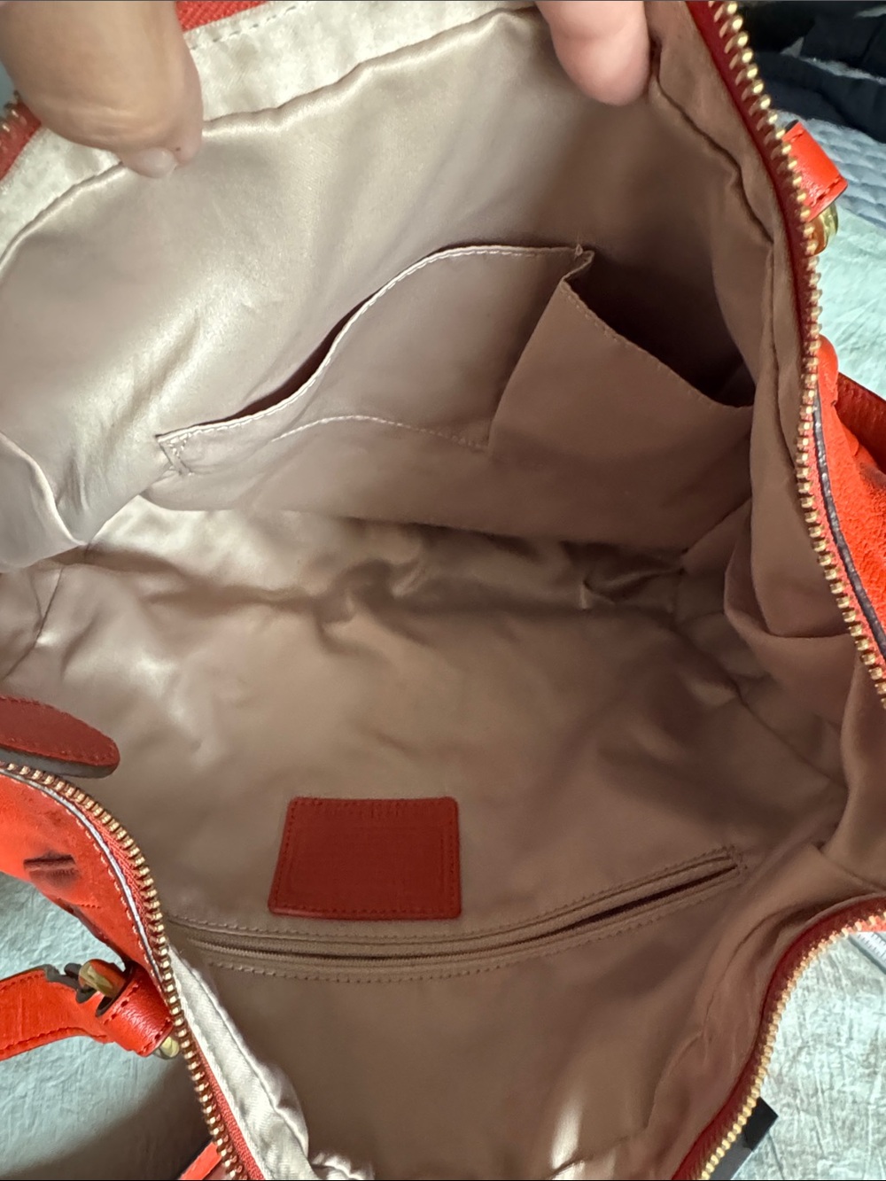 Coach Burnt Orange Leather Hobo Shoulder Bag with Gold Hardware - Picture 6 of 6